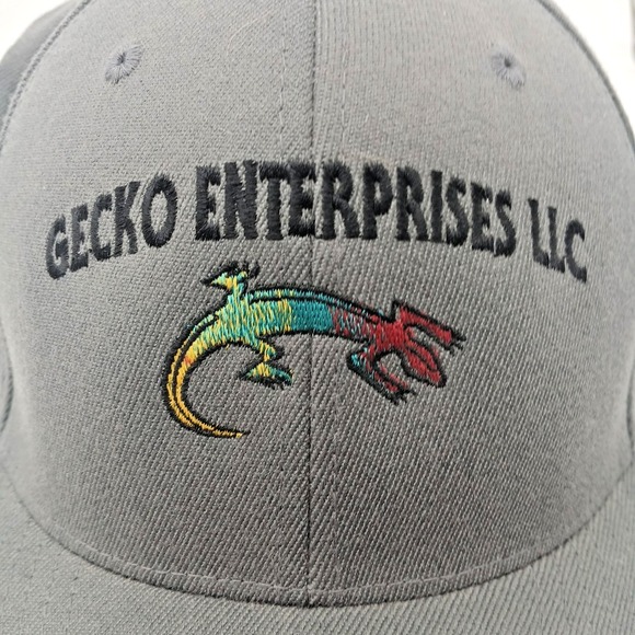 Gecko Hawaii CAP Flexfit S/M Solid Gray Color Clean New NWT Corp Hat - Picture 4 of 9